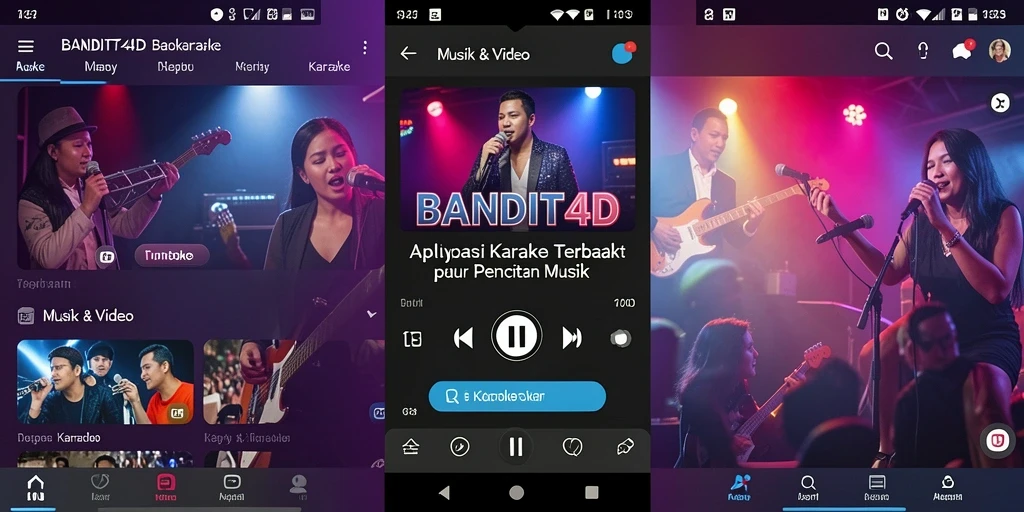 Tampilan antarmuka aplikasi BANDIT4D untuk karaoke yang menarik dan mudah digunakan.