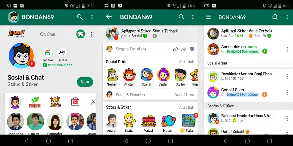 Tampilan utama BONDAN69 dengan berbagai stiker menarik.