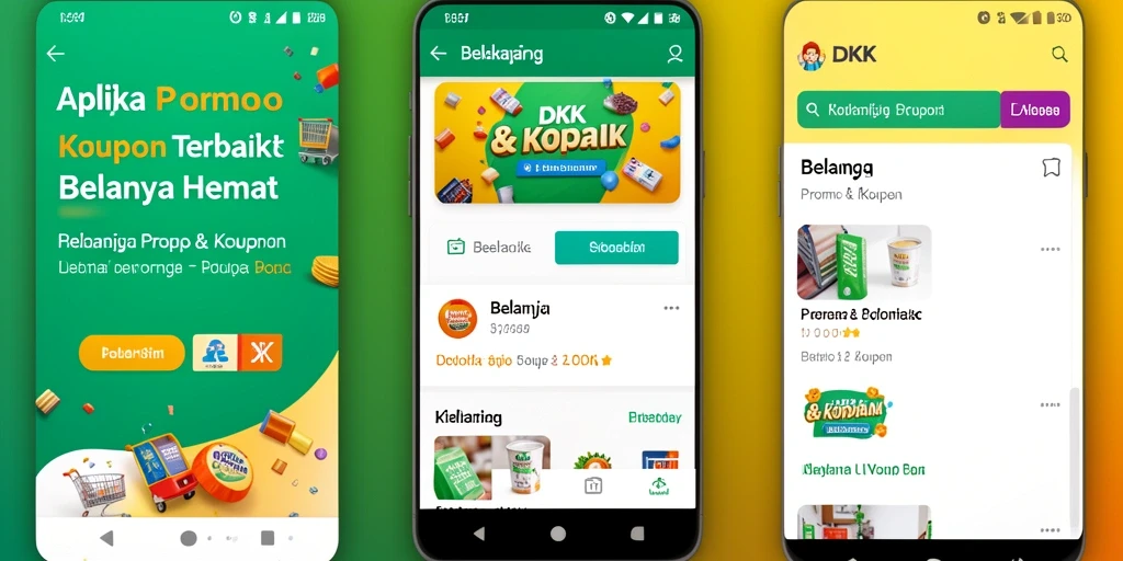 Tampilan antarmuka DKK yang menampilkan berbagai kupon menarik untuk belanja.