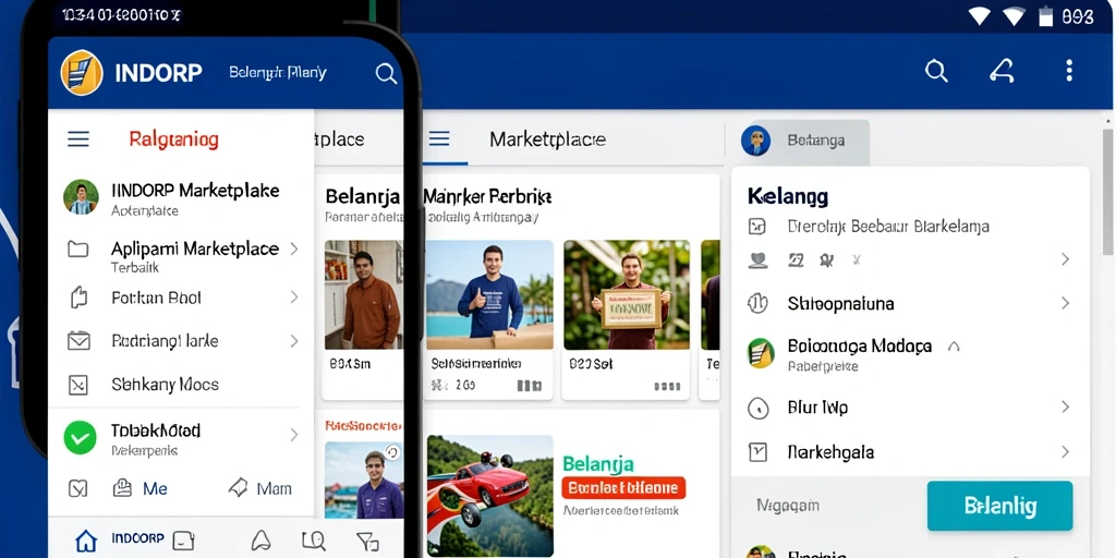 Tampilan antarmuka INDORP yang menarik dan mudah digunakan untuk belanja.