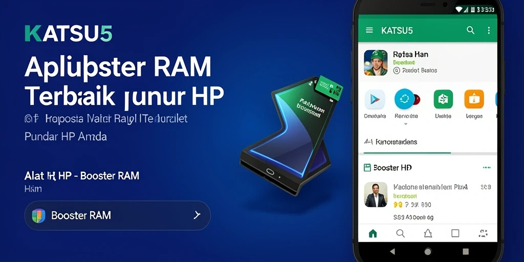 Antarmuka pengguna KATSU5 dengan fungsi Booster RAM yang intuitif.