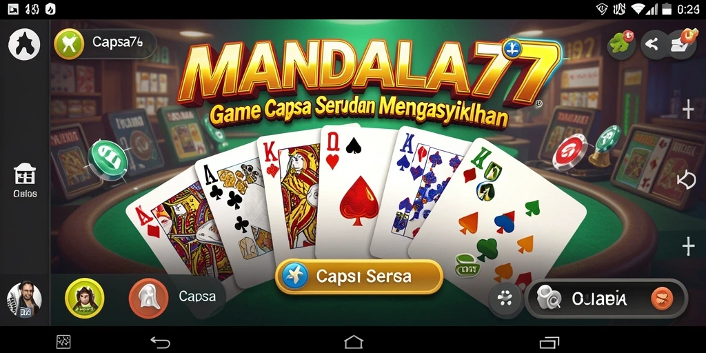 Tampilan antarmuka MANDALA77 yang menarik dengan kartu Capsa yang menawan.