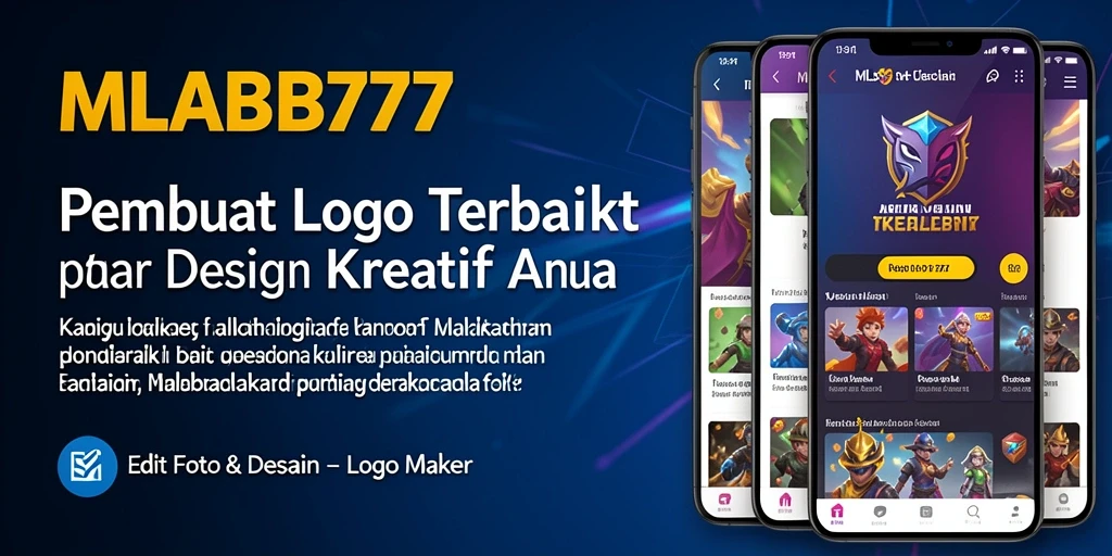 Tampilan antarmuka aplikasi MLBB777 untuk desain logo yang intuitif.