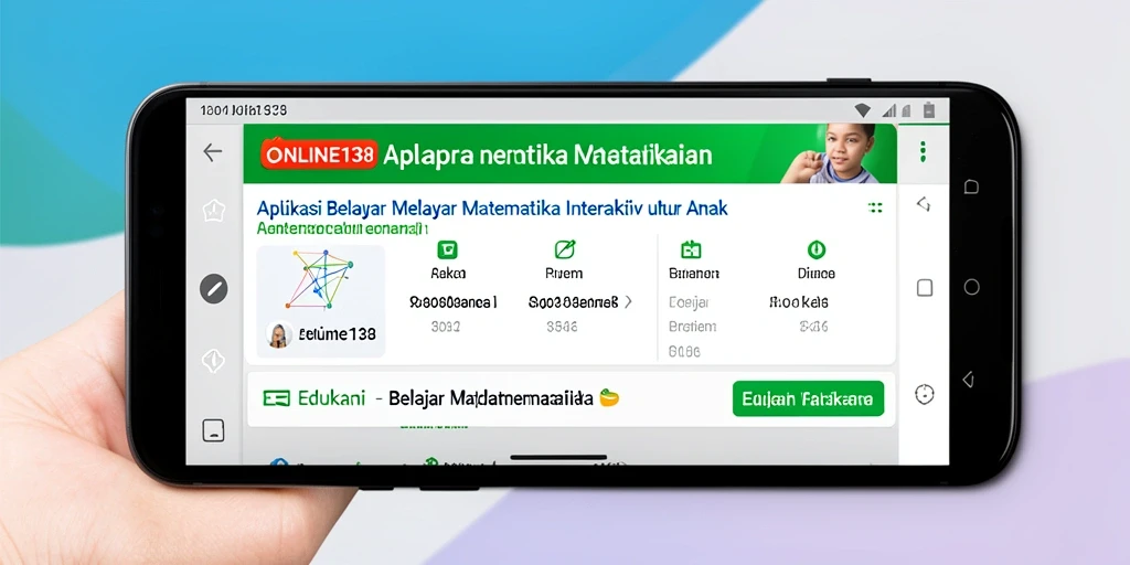 Antarmuka aplikasi Belajar Matematika yang interaktif dan menarik.