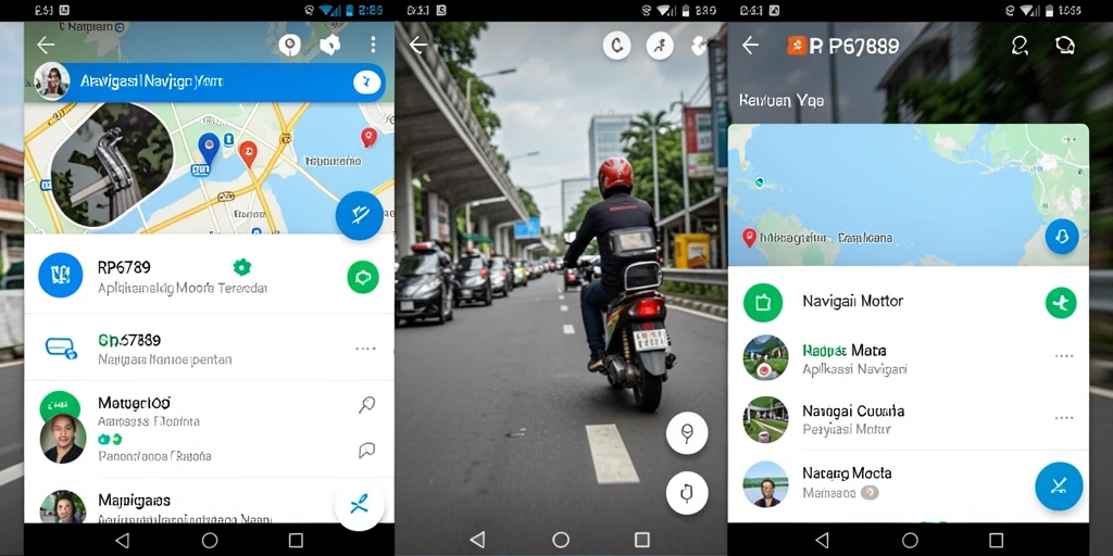 Tampilan antarmuka utama RP6789 untuk Navigasi Motor.