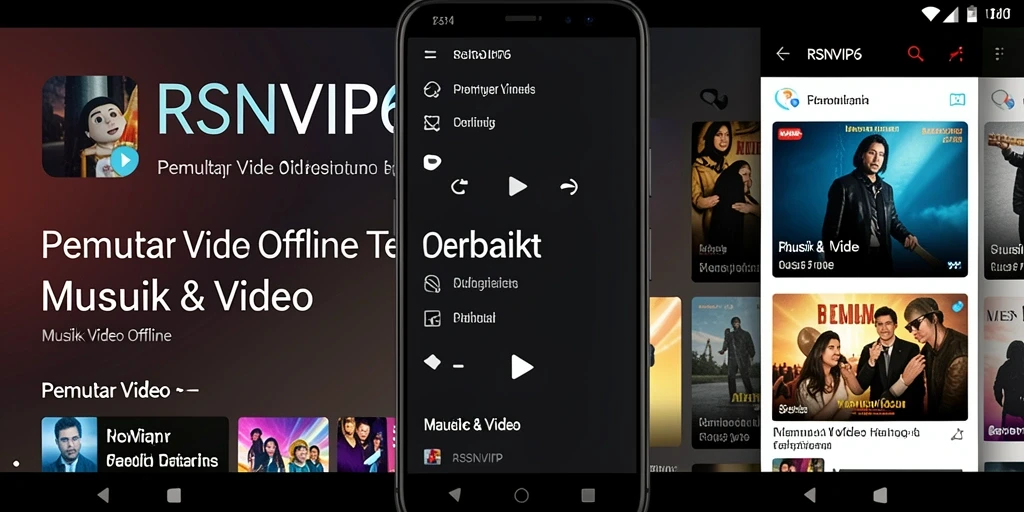 Antarmuka pengguna aplikasi RSNVIP6 dengan fitur Pemutar Video Offline.