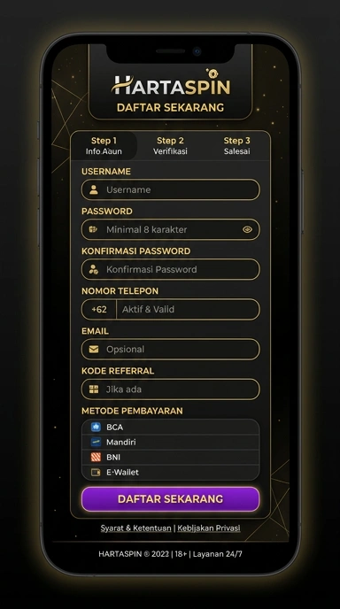 Membuat Akun Baru di Hartaspin untuk Pengguna Android